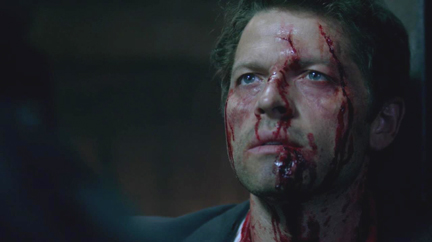 Cas asks angel Theo for a quick death. Cas asks angel Theo for a quick death.